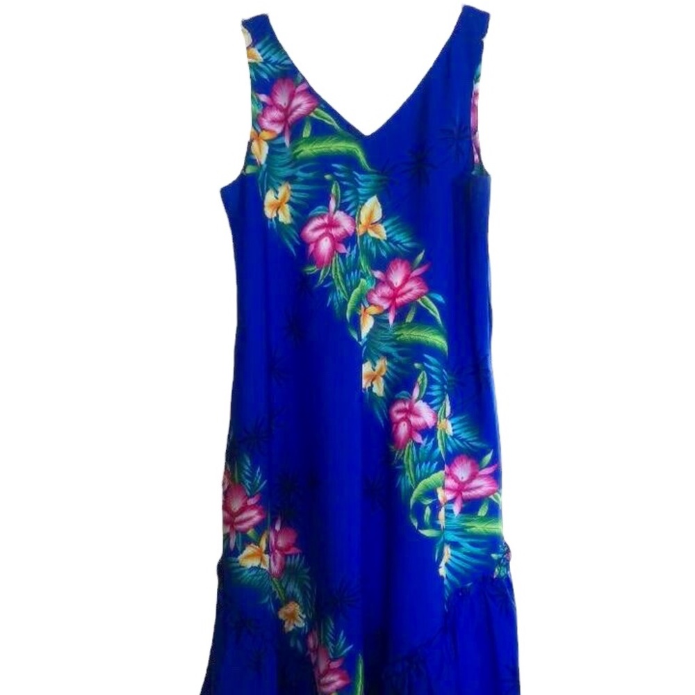 Vintage Helena's Hawaiian Floral Aloha Print Swing Dress